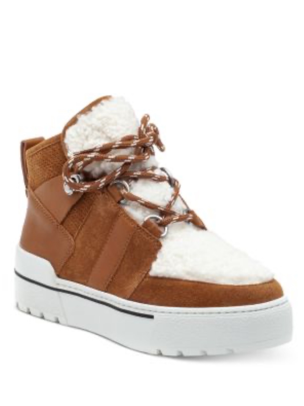 EUC J/Slides Nell Faux Shearling Platform Sneaker Booties  - 7.5